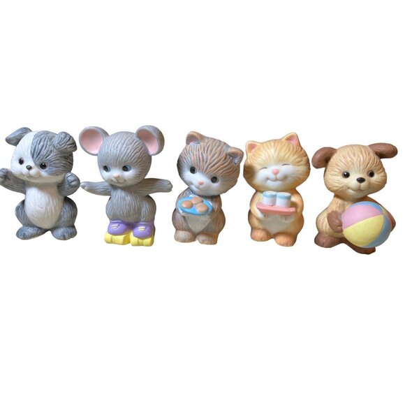 AVON "Best Buddies" Porcelain Figurines Vintage 1992 Custom Lot of 5 - Picture 1 of 10